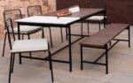 Covent Garden Outdoor Dining Table With 4 Chairs and Bench - Image 5