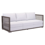 Coco Outdoor Sofa Set 3 Seater , 2 Single seater and 1 Center Table (White+ Brown) - Image 3