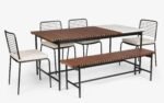 Covent Garden Outdoor Dining Table With 4 Chairs and Bench - Image 4