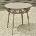 Chimp Outdoor Patio Seating Set 2 Chairs and 1 Table Set (Cream) Braided & Rope - Image 6