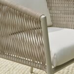 Chimp Outdoor Patio Seating Set 2 Chairs and 1 Table Set (Cream) Braided & Rope - Image 7