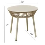 Chimp Outdoor Patio Seating Set 2 Chairs and 1 Table Set (Cream) Braided & Rope - Image 8