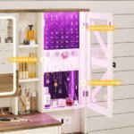 Rustic Farmhouse Makeup Vanity Set – Vintage White Table with Stool - Image 5