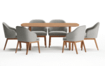 Anish Dining Table With 6 Wayane Chair With Arm - Image 6