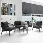 Seibi Outdoor Garden Balcony Sofa Set 2 Seater , 2 Single Seater 2 Center Table Set Braided and Rope - Image 2