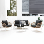 Seibi Outdoor Garden Balcony Sofa Set 2 Seater , 2 Single Seater 2 Center Table Set Braided and Rope - Image 4