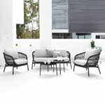 Seibi Outdoor Garden Balcony Sofa Set 2 Seater , 2 Single Seater 2 Center Table Set Braided and Rope - Image 7