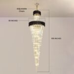 Black Geminus Long Crystal Chandelier - Image 13