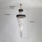Black Geminus Long Crystal Chandelier - Image 12