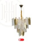 Gratus Luxe White Glass Leaf Chandelier - Image 11