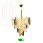 Gratus Luxe White Glass Leaf Chandelier - Image 12