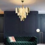 Gratus Luxe White Glass Leaf Chandelier - Image 4