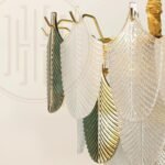 Gratus Luxe White Glass Leaf Chandelier - Image 5