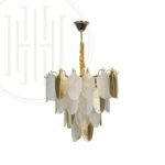 Gratus Luxe White Glass Leaf Chandelier - Image 8