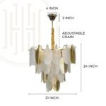 Gratus Luxe White Glass Leaf Chandelier - Image 9