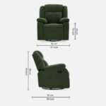 Avalon - Rocking & Rotating Single Seater Fabric Recliner In Green Colour - Image 6