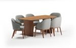 Anish Dining Table With 6 Wayane Chair With Arm - Image 4