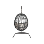 Naaru Single Seater Hanging Swing With Stand For Balcony , Garden (Dark Grey) Braided & Rope - Image 5