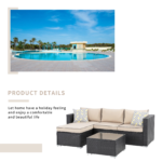 Ment Outdoor Sofa Set 4 Seater and 1 Center Table Set (Black) - Image 6