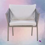 Milano Outdoor Patio Seating Set 2 Chairs and 1 Table Set (Grey) Braided & Rope - Image 4