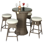 Stein Outdoor Patio Bar Sets 4 Stools and 1 Table (Capicano) - Image 2