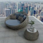 Perales Outdoor Poolside Sunbed With Cushion Daybed (GREY) - Image 3