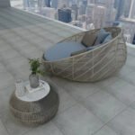 Perales Outdoor Poolside Sunbed With Cushion Daybed (GREY) - Image 4