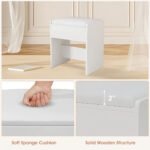 Kyriako Modern Makeup Vanity with LED Mirror, Charging Ports & 3 Drawers – Perfect Bedroom Dressing Table - Image 4