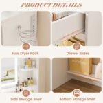 Kyriako Modern Makeup Vanity with LED Mirror, Charging Ports & 3 Drawers – Perfect Bedroom Dressing Table - Image 6