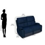 Nilkamal Matt 2 Seater Recliner Sofa with Cup Holder (Blue) - Image 10