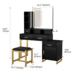 LED Lighted Vanity Set – Makeup Table with Mirror and Stool Included - Image 3