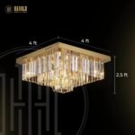 Logro Square Crystal Flush Mount Chandelier - Image 10