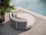 Nemi Outdoor Poolside Sunbed With Cushion Daybed (Grey) Braided & Rope - Image 2