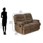 Nilkamal Skelton 2 Seater Manual Recliner (Velvet Brown) - Image 10