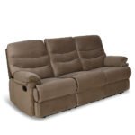 Nilkamal Skelton 3 Seater Manual Recliner (Velvet Brown) - Image 3