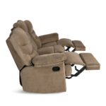 Nilkamal Skelton 3 Seater Manual Recliner (Velvet Brown) - Image 5