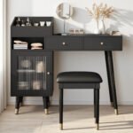 Modern Wooden Makeup Vanity Desk with Drawers – Compact Bedroom Vanity