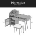 Modern Wooden Makeup Vanity Desk with Drawers – Compact Bedroom Vanity - Image 3