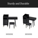 Modern Wooden Makeup Vanity Desk with Drawers – Compact Bedroom Vanity - Image 5