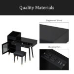 Modern Wooden Makeup Vanity Desk with Drawers – Compact Bedroom Vanity - Image 6