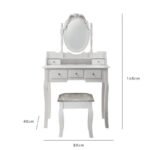LUARANE Vanity Dressing Table Set | Home Furniture Dressing Table with  Mirror | 3 large Drawer and 2 small drawer Chest and Cushioned Stool | Multifunctional Application for Bedroom | Bathroom - Image 5