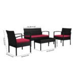 Aver Outdoor Sofa Set 2 Seater , 2 Single seater and 1 Center Table Set (Black) - Image 10