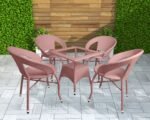 Bloom Outdoor Patio Seating Set 4 Chairs and 1 Table Set - Image 11
