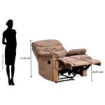 Nilkamal Skelton 1 Seater Manual Recliner Sofa (Brown) - Image 12