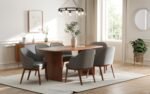 Anish Dining Table With 6 Wayane Chair With Arm - Image 3