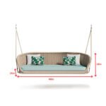 Hoshin Double Seater Hanging Swing Without Stand For Balcony , Garden Swing (Tan) Braided & Rope - Image 5