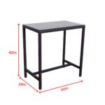 Lomeo Outdoor Patio Bar Sets 4 Chairs and 1 Table (Dark Brown) - Image 5