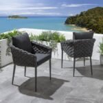 Luktro Outdoor Garden Patio Dining Set 4 Chairs and 1 Table Set Braided & Rope - Image 3