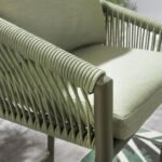 Rocío Outdoor Patio Bar Set 4 Chairs and 1 Table Set (Green) Braided & Rope - Image 8