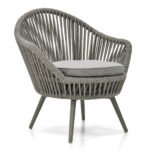 Faux Outdoor Patio Seating Set 2 Chairs and 1 Table Setc(Grey) Braided & Rope - Image 7